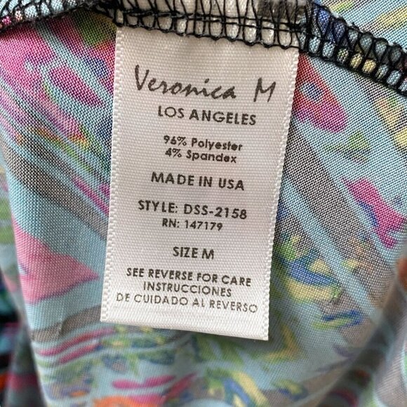 VeronicaM Shirt Dress Medium Luxe Stretch Jersey Pullover Short Sleeve Turquoise - Picture 11 of 12